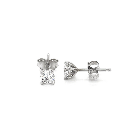 14K White Gold 0.50TDW Lab Grown Diamond Solitaire Stud Earrings