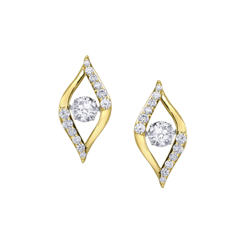 1.70ct TDW Lab Grown Diamond Moving Earrings in 14K Yellow Gold