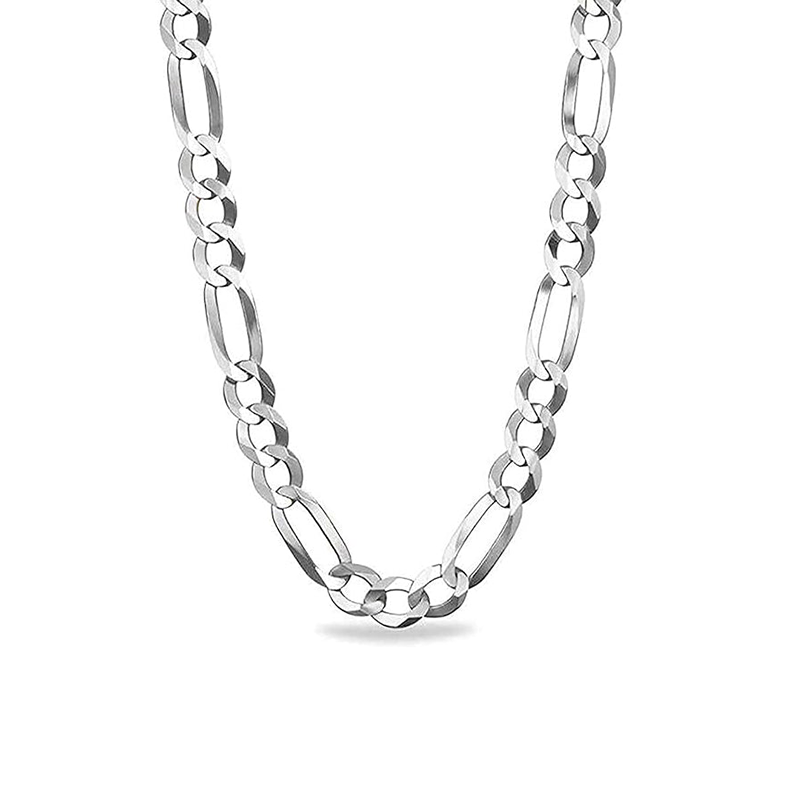 Sterling Silver 22" 7.5mm Italian Men's Figaro Link Chain