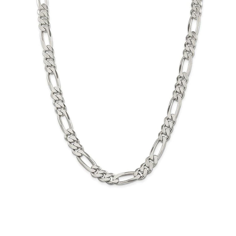Sterling Silver 22" 9.2mm Italian Men's Figaro Link Chain