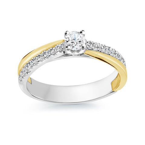 10K Yellow & White Gold 0.35 TDW Diamond Engagement Ring