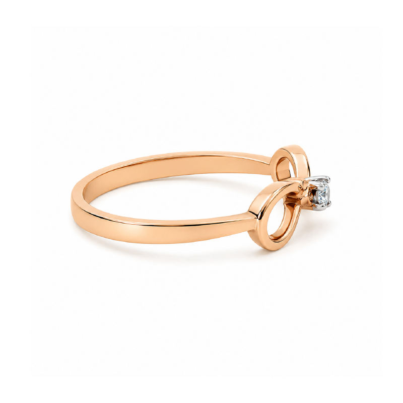 10K Pink &amp; White Gold 0.04TDW Canadian Diamond Infinity Ring