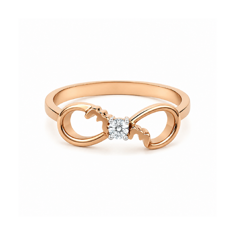 10K Pink & White Gold 0.04TDW Canadian Diamond Infinity Ring