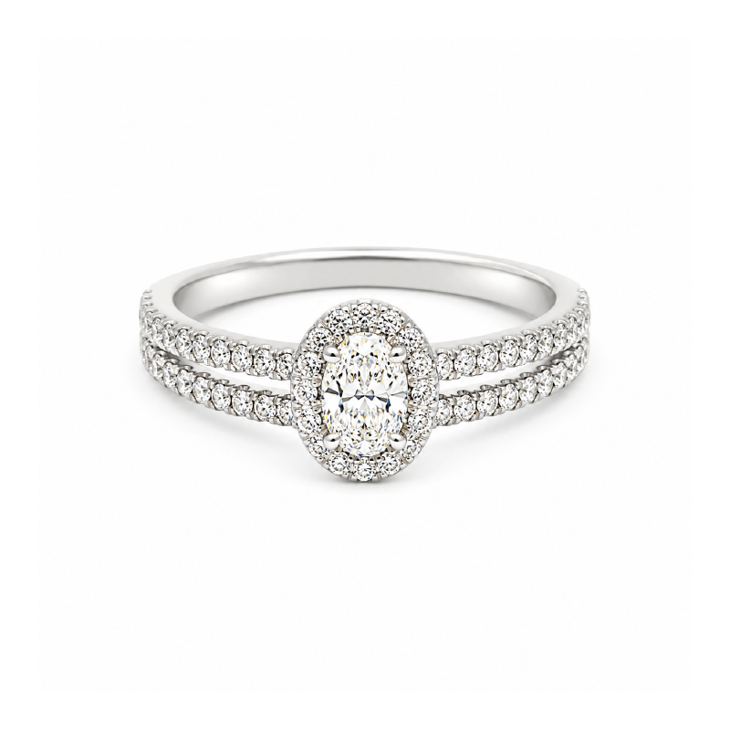 14K White Gold 0.60TDW Canadian Diamond Wedding Set