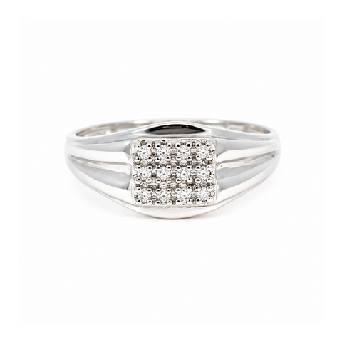 10K White Gold 0.12CT Diamond Men’s Ring