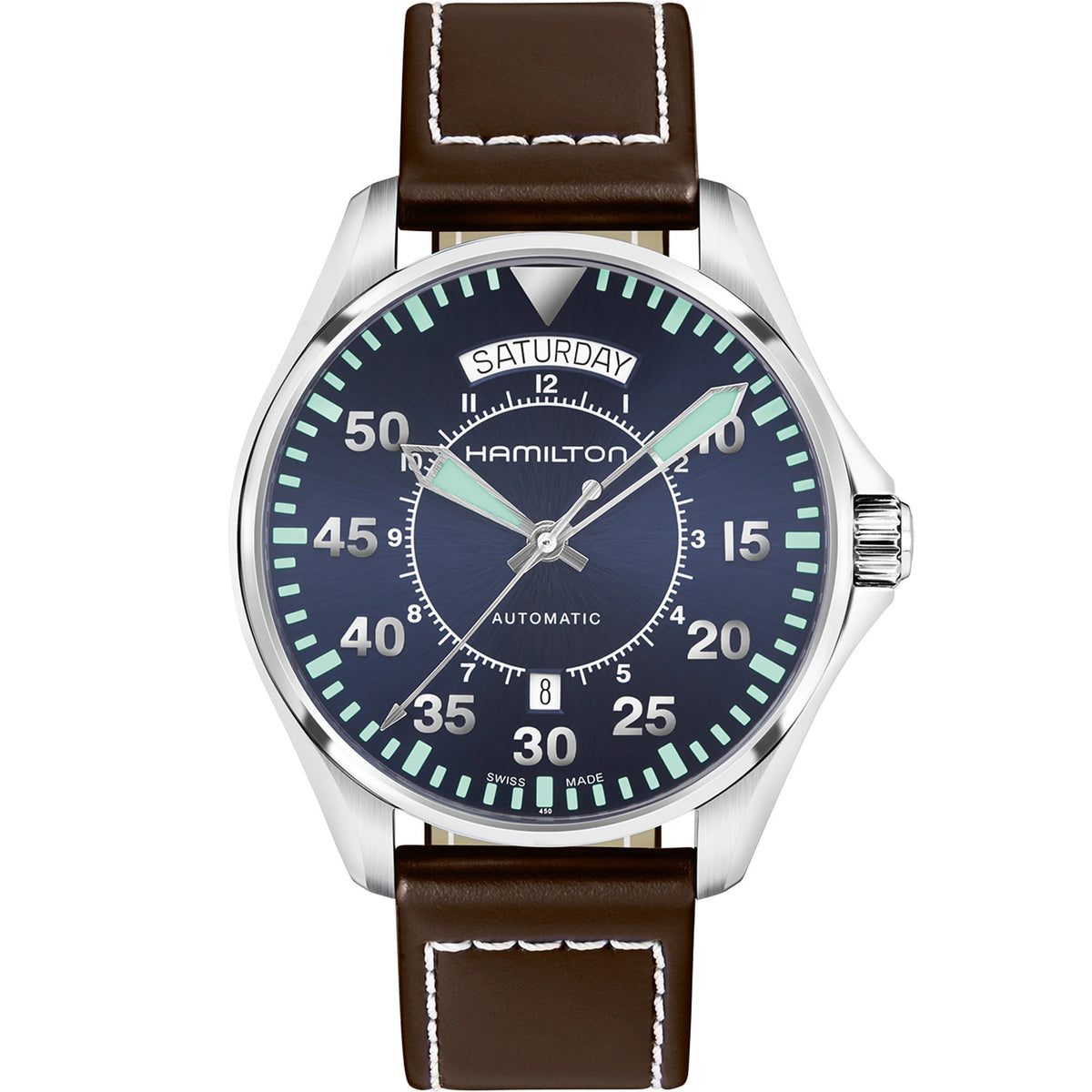 Hamilton Khaki Aviation Pilot Day Date Automatic Men&#39;s Watch H64615545