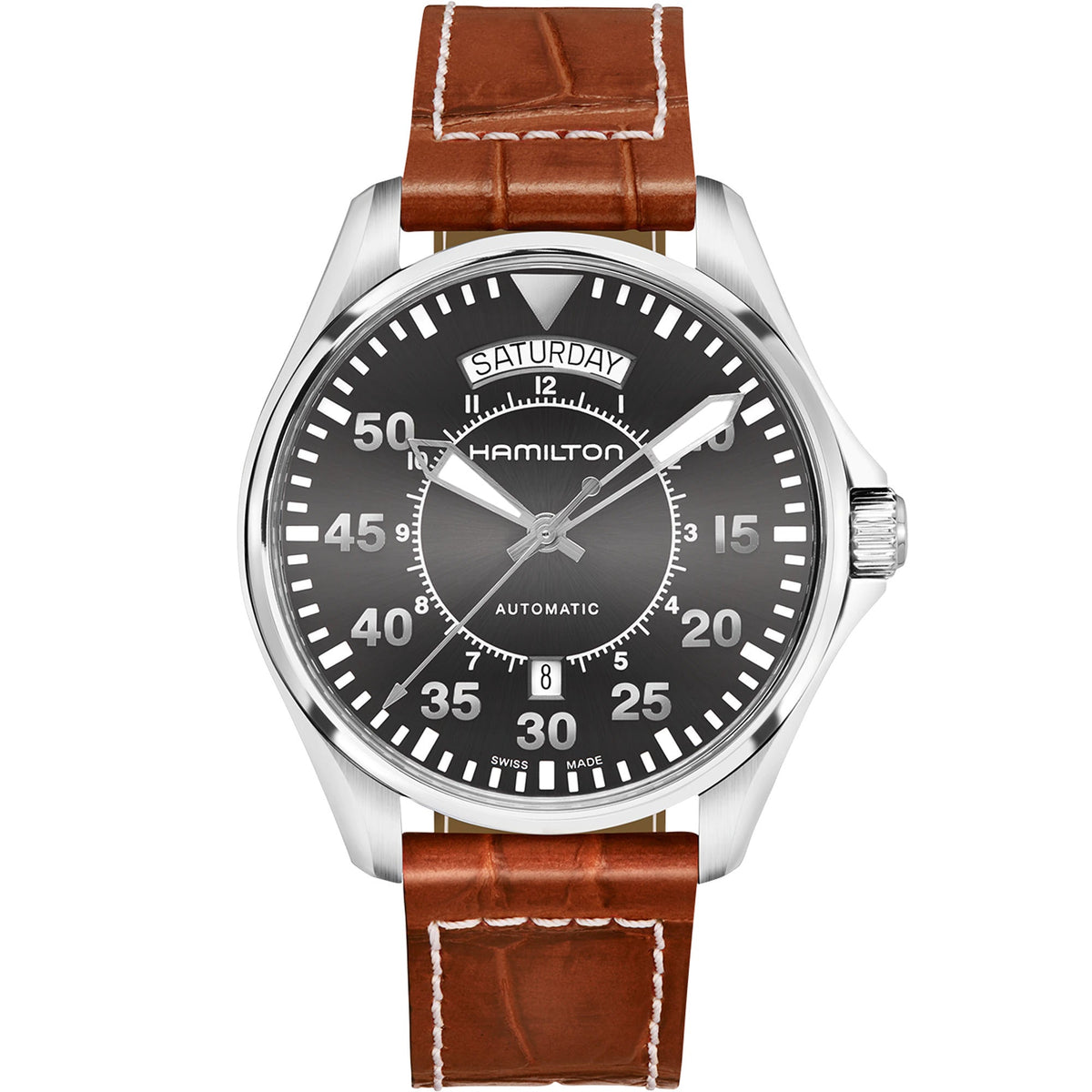 Hamilton Khaki Aviation Pilot Day Date Automatic Men&#39;s Watch H64615585