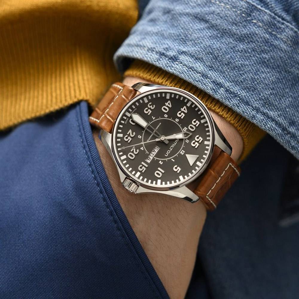 Hamilton Khaki Aviation Pilot Day Date Automatic Mens Watch H64715885