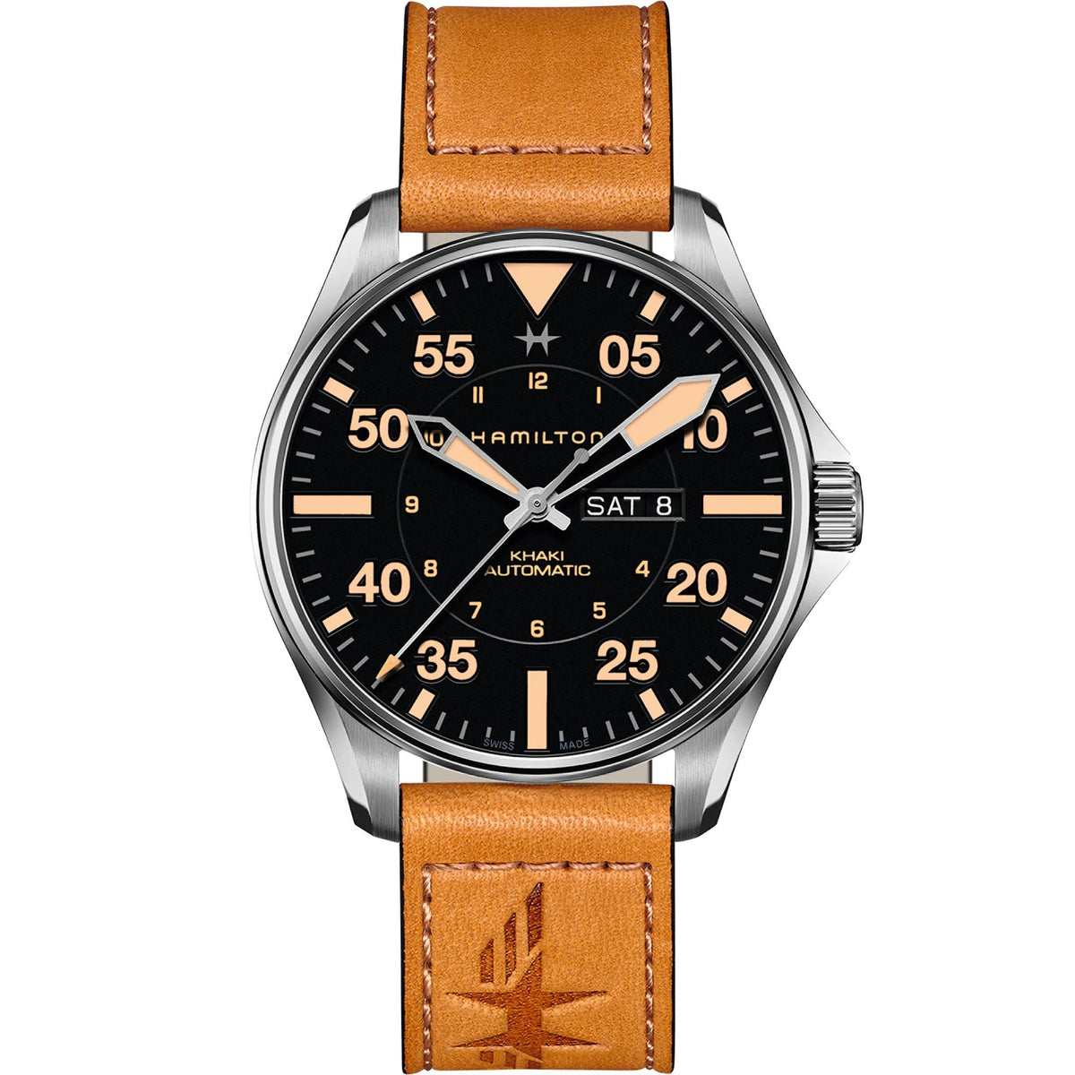 Hamilton Khaki Aviation Pilot Day Date Automatic Men&#39;s Watch H64725531