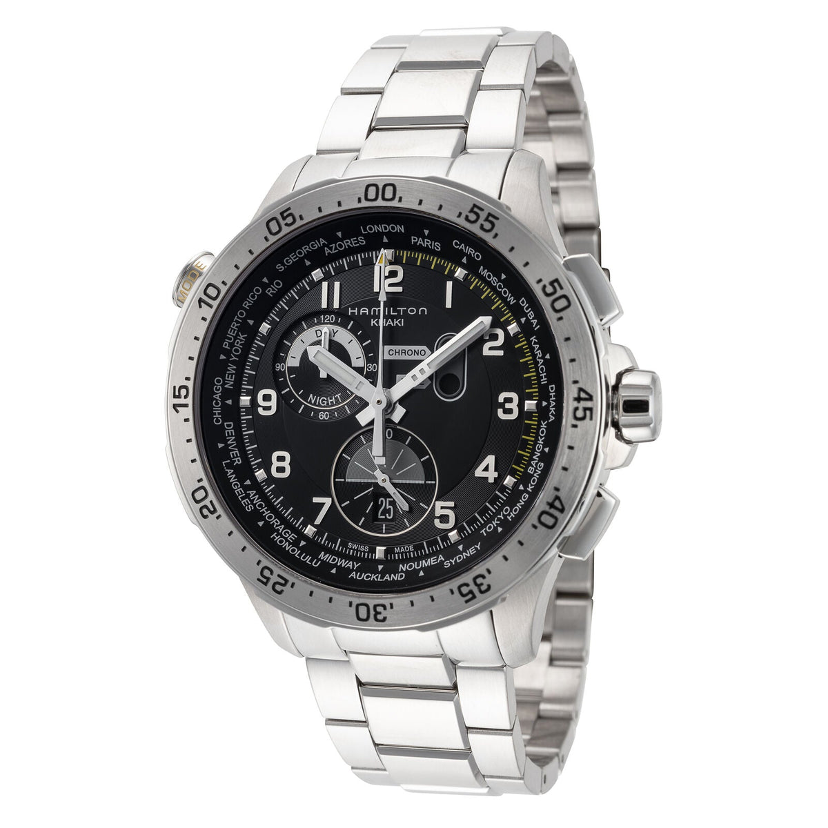 Hamilton Khaki Aviation Worldtimer Chrono Quartz Men&#39;s Watch H76714135
