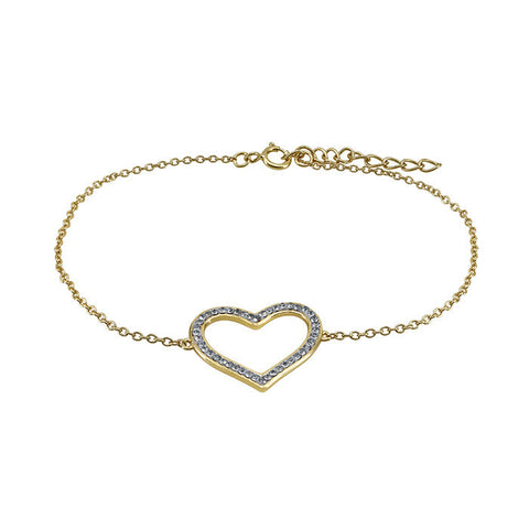 Sterling Silver Gold Plated CZ Heart 8