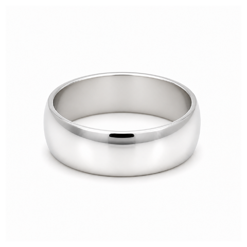 10 Karat White Gold 6mm Solid Gold Classic Fit Wedding Band