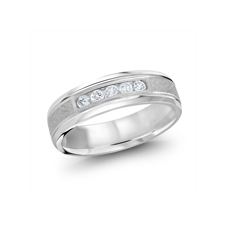 10K White Gold 0.25 TDW Diamond Wedding Band