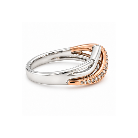 10K Rose and White Gold 0.08TDW Diamond Ring