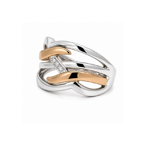 10K Yellow & White Gold 0.02TDW Diamond Ring