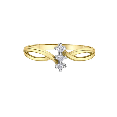 10K Yellow Gold 0.06TDW Diamond Ring 