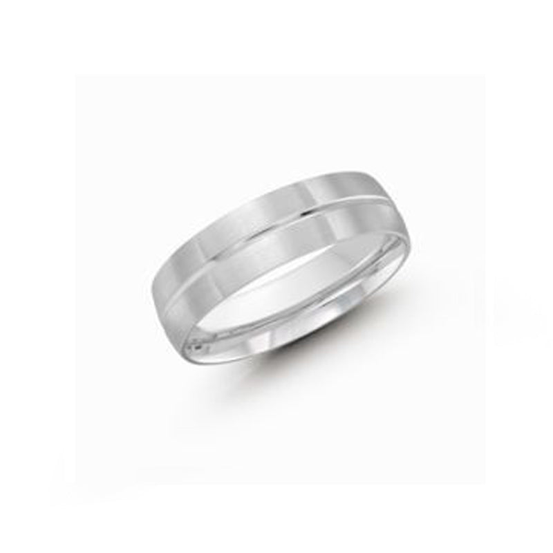 10, 14 Karat White Gold Fancy Comfort Fit Wedding Band