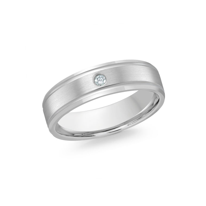 10K White Gold 0.02 TDW Diamond Band