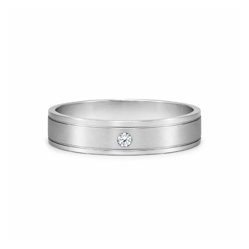 10K White Gold 0.02 TDW Diamond Band