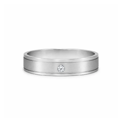 10K White Gold 0.02 TDW Diamond Band
