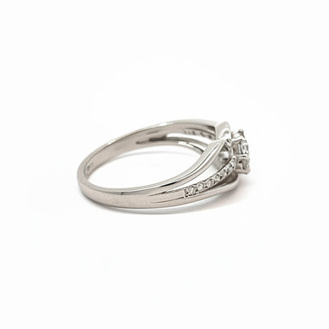 10K White Gold 0.25TDW Lab Grown Diamond Cluster Ring