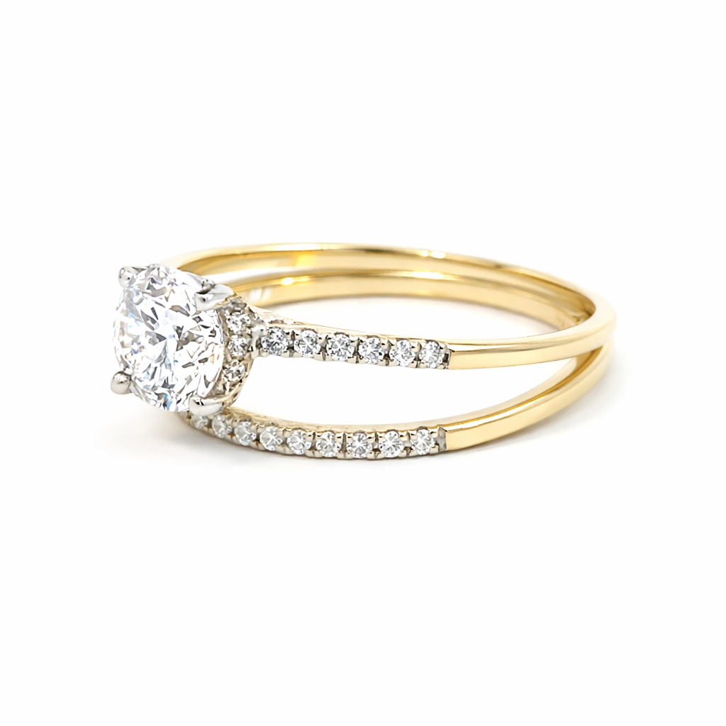 1.25 TDW Lab Grown Diamond Engagement Set in 10K Yellow Gold