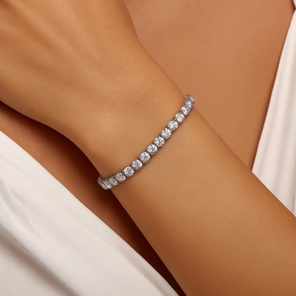 14K White Gold 5.00 TDW Lab-Grown Diamond Tennis Bracelet