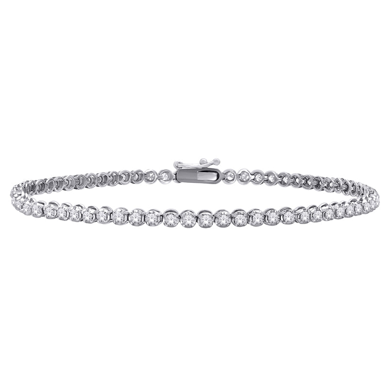 2.00TDW Lab Grown Diamond Tennis Bracelet in 14K White Gold
