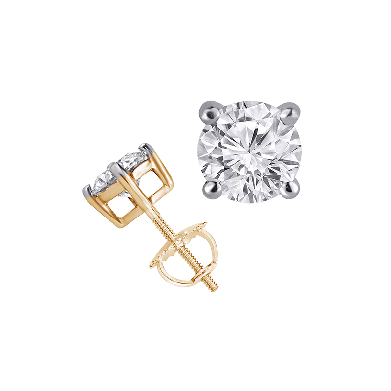 14K Yellow Gold 0.50TDW Lab Diamond Solitaire Earrings