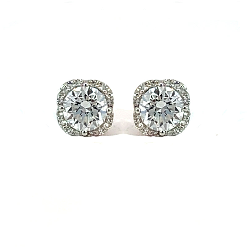 14K White Gold 1.10TDW Lab Grown Diamond Fancy Earrings