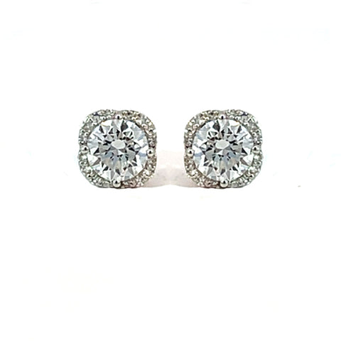 14K White Gold 1.10TDW Lab Grown Diamond Fancy Earrings