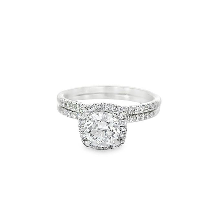 1.35TDW Lab Grown Diamond Bridal Set in 14K White Gold