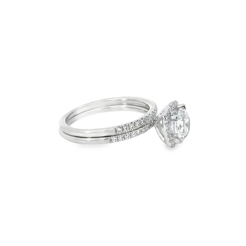 1.35TDW Lab Grown Diamond Bridal Set in 14K White Gold