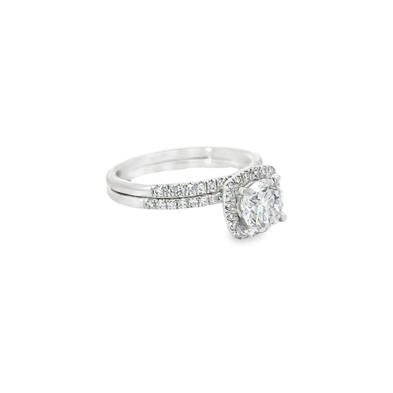 1.35TDW Lab Grown Diamond Bridal Set in 14K White Gold