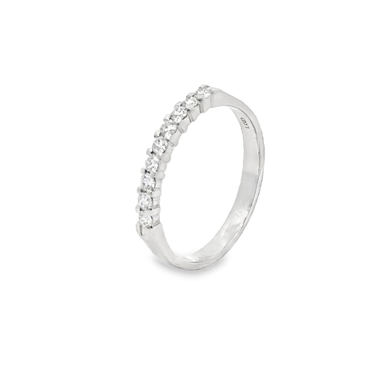 10K White Gold 0.25TDW Lab Grown Diamond 9 Stone Band