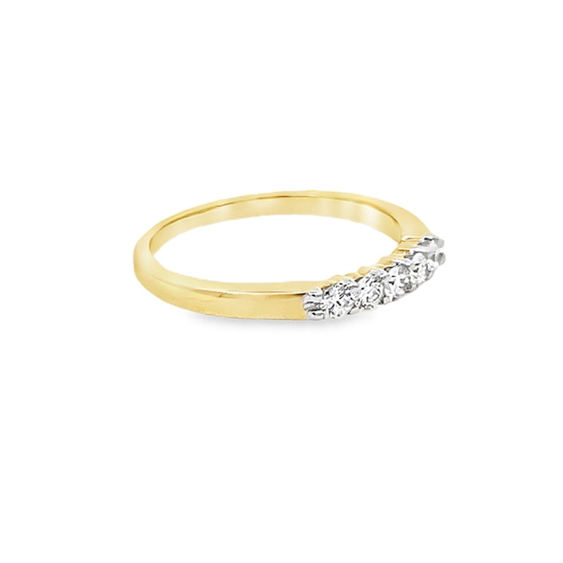 10K Yellow Gold 0.25TDW Lab Grown Diamond 5 Stone Band