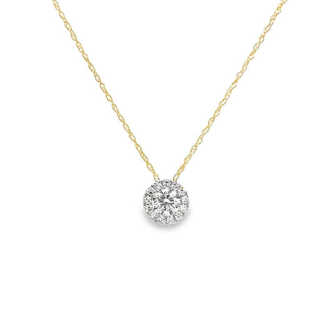 14K Yellow Gold 1.00TDW Lab Grown Diamond Earring & Pendant Set