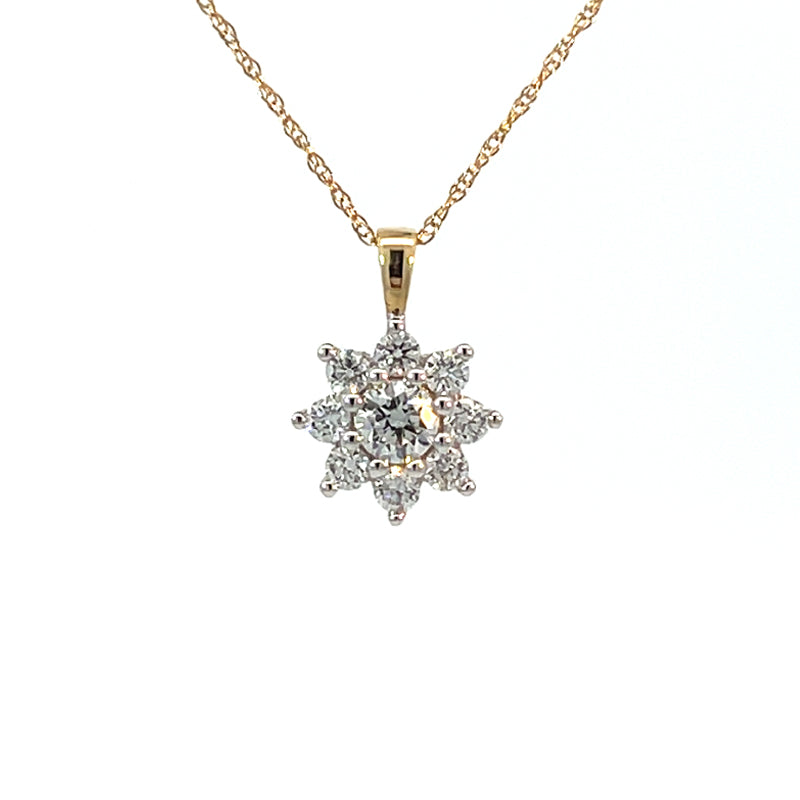 1.00TDW Lab Grown Diamond Earring &amp; Pendant Set in 14K Yellow Gold