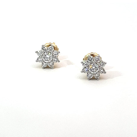 1.00TDW Lab Grown Diamond Earring & Pendant Set in 14K Yellow Gold