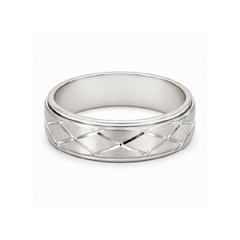 10 Karat White Gold 6mm Fancy Wedding Band