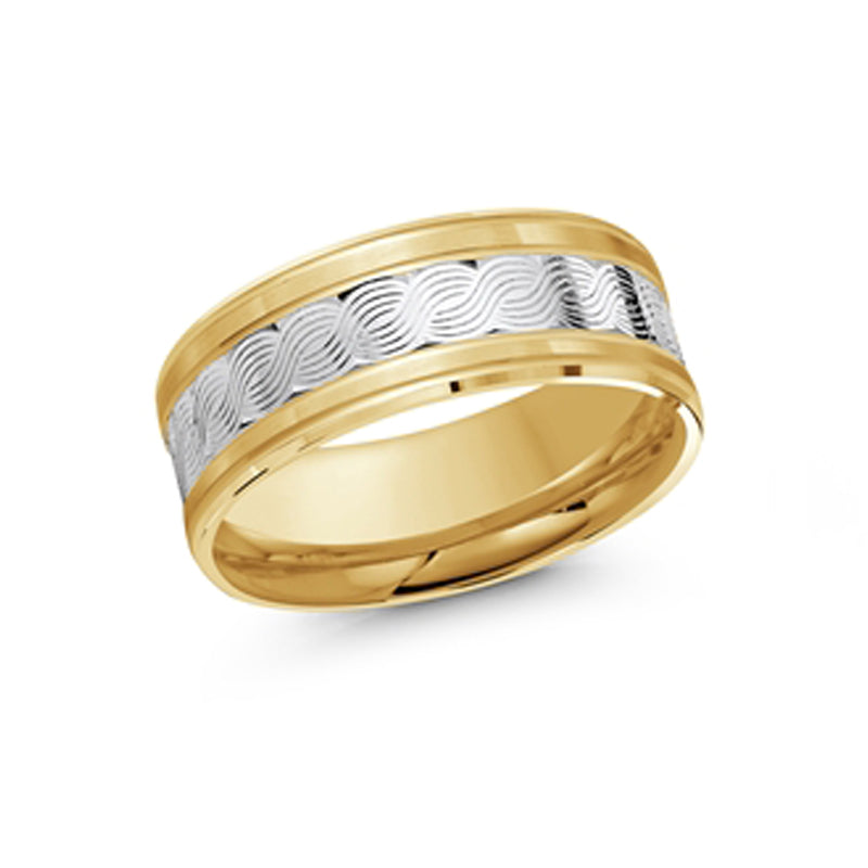 10,14 Karat Gold 8mm Fancy Hollow Comfort Fit Wedding Band