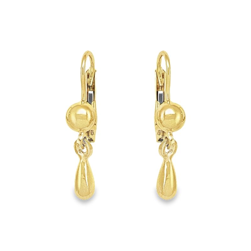 10K, 14K Yellow Gold High Polish Tear Drop Earrings