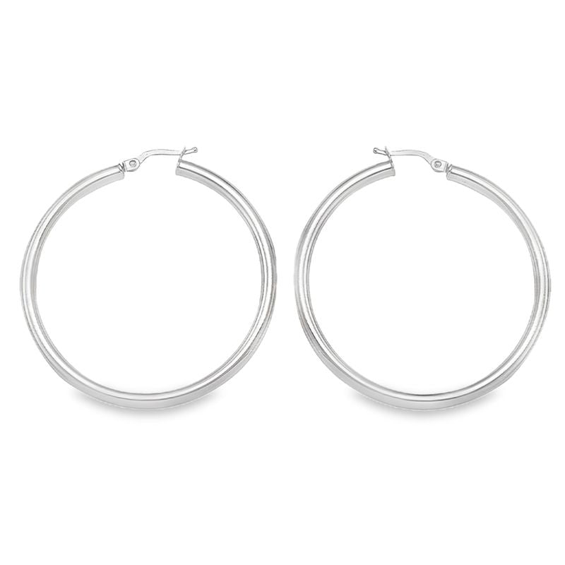 3mm Tube High Polish Classic Hoop Earrings in 10K, 14K Yellow Gold