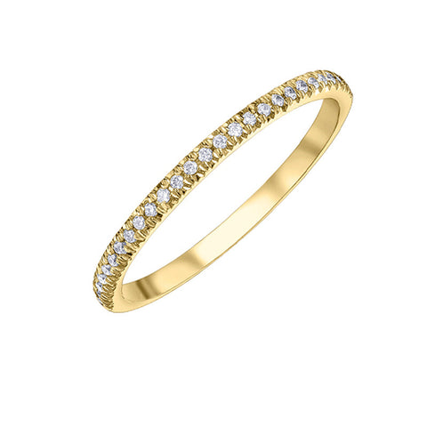 10K Yellow Gold 0.15TDW Diamond Claw Set Wedding Band