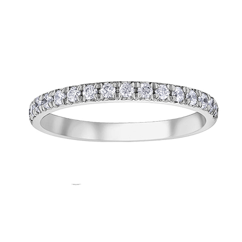 14K White Gold 0.33TDW Diamond Claw Set Wedding Band