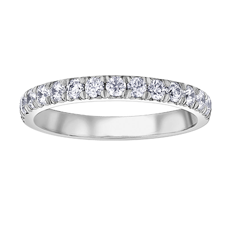 14K White Gold 0.50TDW Diamond Claw Set Wedding Band