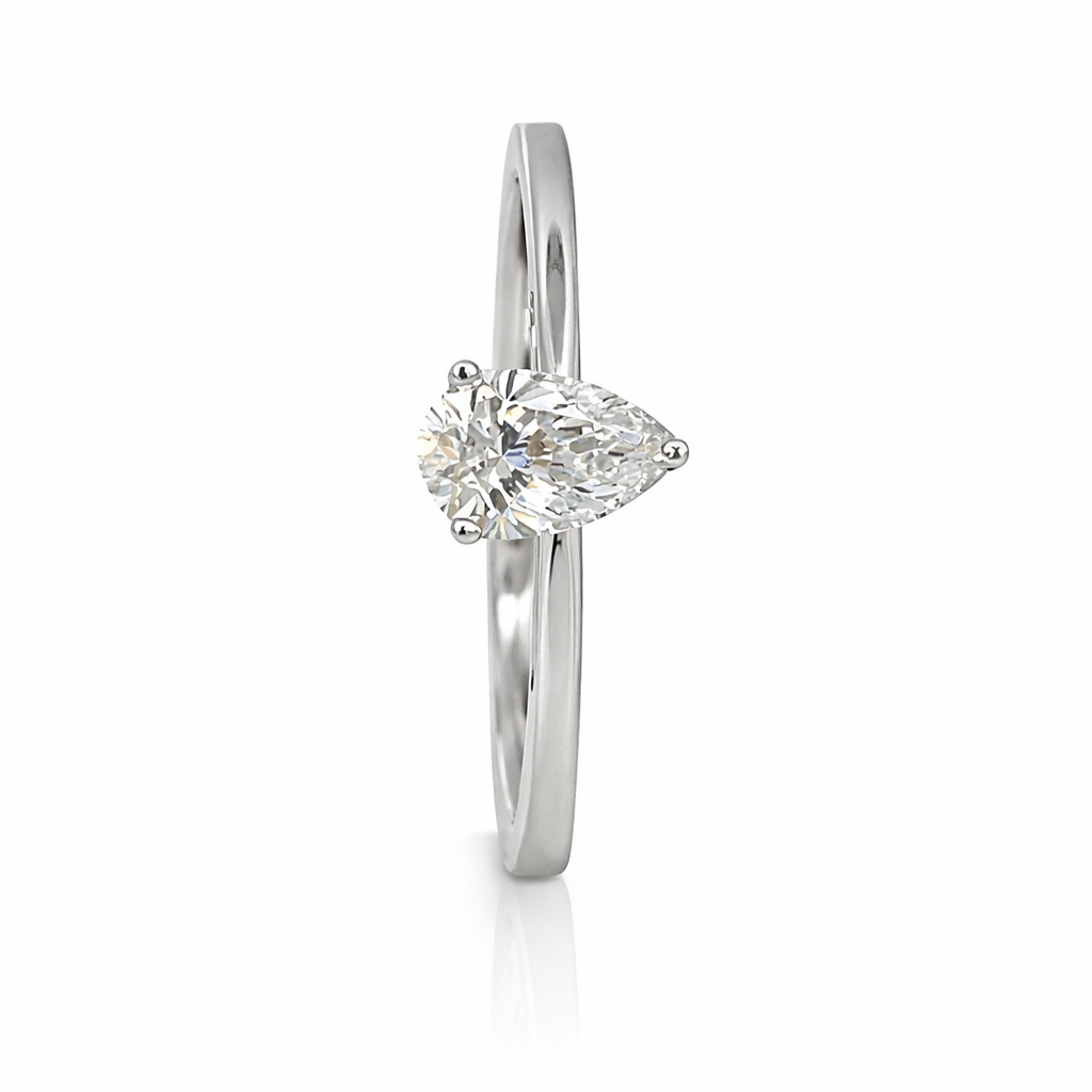 14K White Gold 0.50CT Pear Lab Grown Diamond Ring
