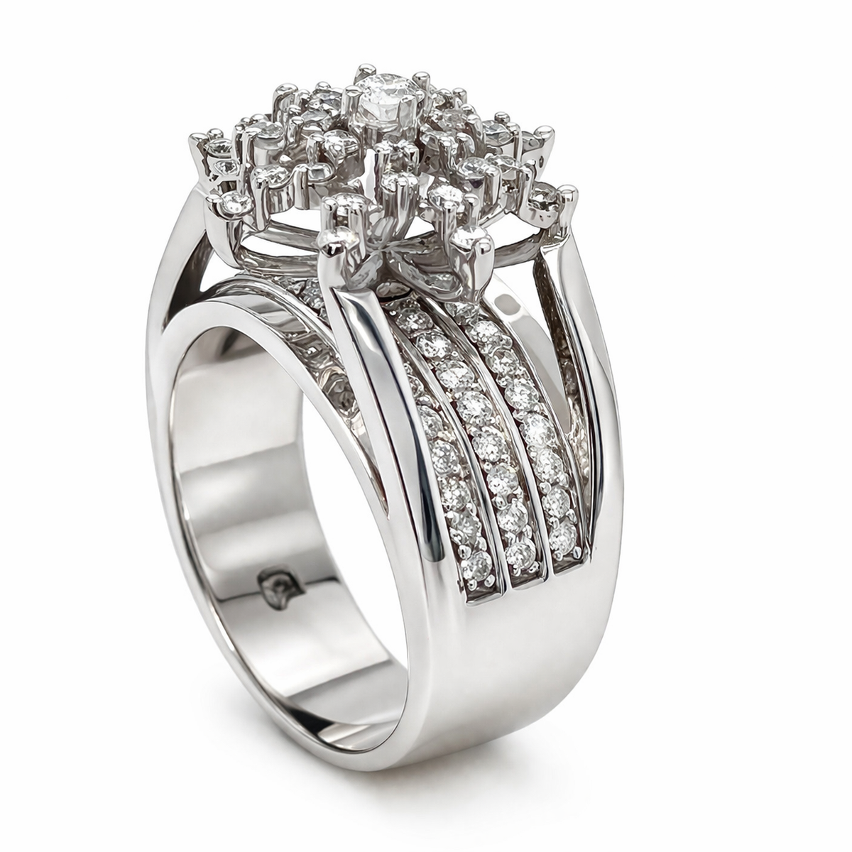 0.75 Ct TDW Diamond 10K White Gold Star Bright Special Ring