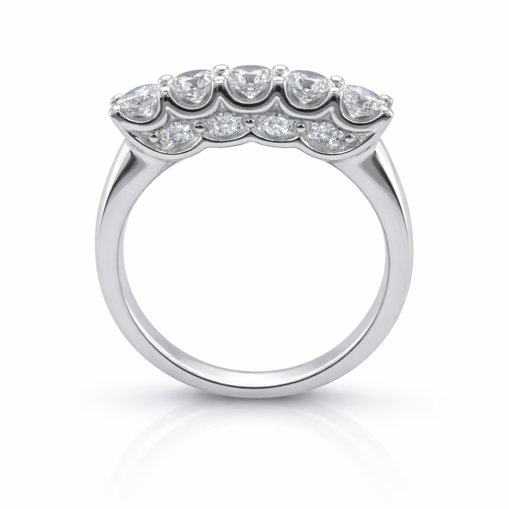 0.90 Ct TDW Diamond 14K White Gold Anniversary Band