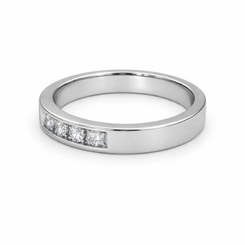14K White Gold 1.00CT Ten Diamond Anniversary Band